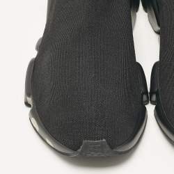 Balenciaga Black Knit Fabric Graffiti Speed Trainer Sneakers Size 44