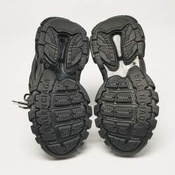 Pre Owned Balenciaga Black Mesh and Faux Leather Track Hike High Top Sneakers Size 41