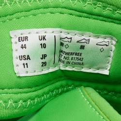 Pre Owned Balenciaga Neon Green Rubber and Faux Leather Track Sandals Size 44