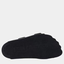  Balenciaga Black Leather Sunday Slide Sandals  EU 44