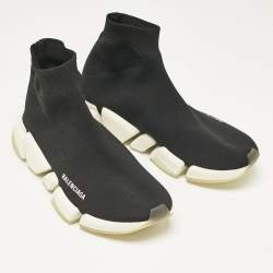 مملوكة مسبقًا Balenciaga Black Knit Fabric Speed 2.0 High Top Sneakers Size 41