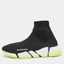 Pre Owned Balenciaga Black Knit Fabric Speed 2.0 High Top Sneakers Size 42