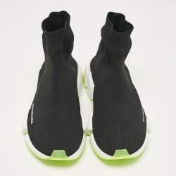 Pre Owned Balenciaga Black Knit Fabric Speed 2.0 High Top Sneakers Size 42