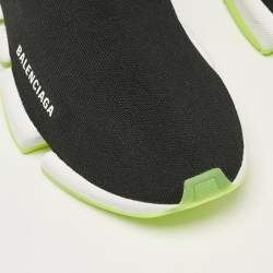 Pre Owned Balenciaga Black Knit Fabric Speed 2.0 High Top Sneakers Size 42