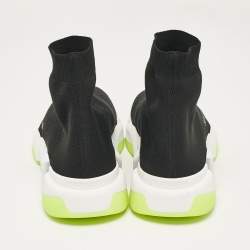 Pre Owned Balenciaga Black Knit Fabric Speed 2.0 High Top Sneakers Size 42