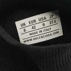 Pre Owned Balenciaga Black Knit Fabric Speed 2.0 High Top Sneakers Size 42