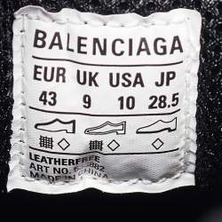 Pre Owned Balenciaga Black Mesh and Leather Triple S Low Top Sneakers Size 43