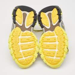 Balenciaga Yellow/Grey Faux Leather and Mesh Track Sneakers Size 42