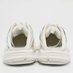 Balenciaga White Faux Leather Track Mules Size 41