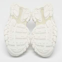 Balenciaga White Faux Leather Track Mules Size 41