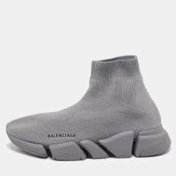 Balenciaga Grey Knit Fabric Speed Trainer Sneakers Size 42