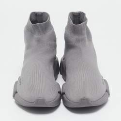 Balenciaga Grey Knit Fabric Speed Trainer Sneakers Size 42