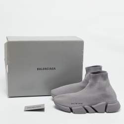 Balenciaga Grey Knit Fabric Speed Trainer Sneakers Size 42