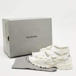 Balenciaga White Rubber and Faux Leather Track Sandals Size 42