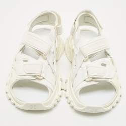 Balenciaga White Rubber and Faux Leather Track Sandals Size 42