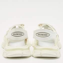 Balenciaga White Rubber and Faux Leather Track Sandals Size 42