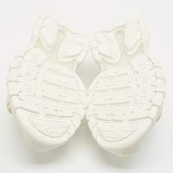 Balenciaga White Rubber and Faux Leather Track Sandals Size 42