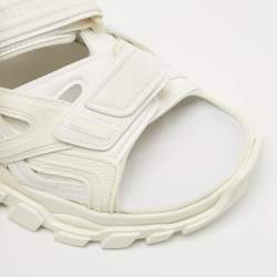Balenciaga White Rubber and Faux Leather Track Sandals Size 42