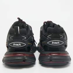 Balenciaga Black Faux Leather and Mesh Track Sneakers Size 40