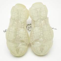Balenciaga White Leather and Mesh Triple S Clear Sole Sneakers Size 40