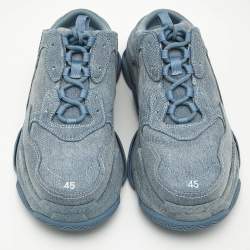 Balenciaga Blue Denim Triple S Mules Size 45