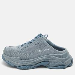 Balenciaga Blue Denim Triple S Mules Size 45