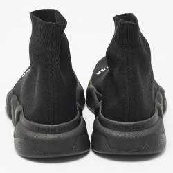 Pre Owned Balenciaga Black Knit Fabric Speed Trainer Sneakers Size 39