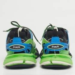 Pre Owned Balenciaga Multicolor Leather and Mesh Triple S Lace Up Sneakers Size 40