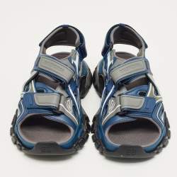 Pre Owned Balenciaga Multicolor Rubber and Faux Leather Track Sandals Size 41