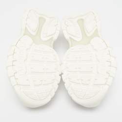 Pre Owned Balenciaga Track Size 38 White/Pink Faux Leather and Rubber Flat Sandals