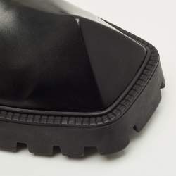 Pre Owned حذاء ديربي بالنسياغا جلد أسود رينو مقاس 42