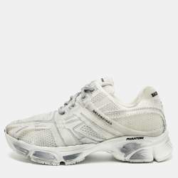 Pre Owned Balenciaga Phantom Size 42 White/Grey Mesh Low Top Sneakers