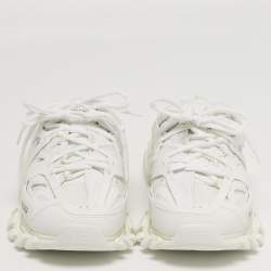 Pre Owned حذاء ميول رياضي بالنسياغا تراك حجم 41 جلد صناعي وشبك أبيض