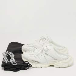 Pre Owned حذاء ميول رياضي بالنسياغا تراك حجم 41 جلد صناعي وشبك أبيض