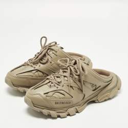 Pre Owned Balenciaga Track Size 42 Beige Faux Leather Mules Sneakers