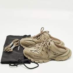 Pre Owned Balenciaga Track Size 42 Beige Faux Leather Mules Sneakers