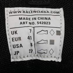 مملوكة مسبقًا حذاء رياضي بالنسياغا تراك منخفض من أعلى جلد صناعي وشبك أبيض/ برتقالي مقاس 40