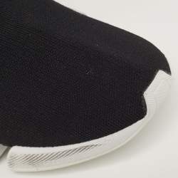 Pre Owned Balenciaga Speed Trainer Size 41 Black Knit Fabric High Top Sneakers