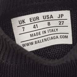 Pre Owned Balenciaga Speed Trainer Size 41 Black Knit Fabric High Top Sneakers