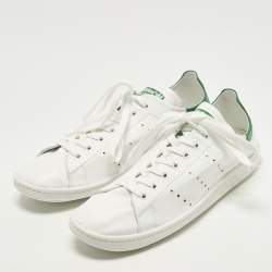 مملوكة مسبقًا حذاء رياضي بالنسياجا x أديداس تريبل إس جلد وشبكة رمادي / أخضر نيون بعنق منخفض مقاس 44