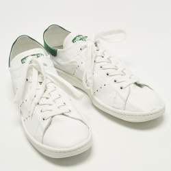 مملوكة مسبقًا حذاء رياضي بالنسياجا x أديداس تريبل إس جلد وشبكة رمادي / أخضر نيون بعنق منخفض مقاس 44