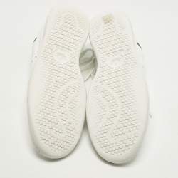 مملوكة مسبقًا حذاء رياضي بالنسياجا x أديداس تريبل إس جلد وشبكة رمادي / أخضر نيون بعنق منخفض مقاس 44