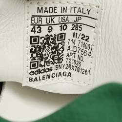 مملوكة مسبقًا حذاء رياضي بالنسياجا x أديداس تريبل إس جلد وشبكة رمادي / أخضر نيون بعنق منخفض مقاس 44