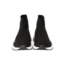 Balenciaga Black Knit Speed Clear Sole Sneakers Size 44