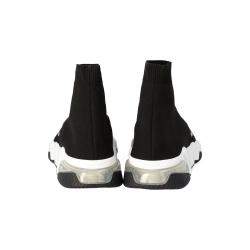 Pre Owned Balenciaga Black Knit Speed Clear Sole Sneakers Size 45
