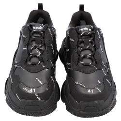 Pre Owned Balenciaga Black/White Triple S Sneakers Size EU 41