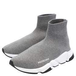Pre Owned Balenciaga Grey Speed Sneakers Size EU 43