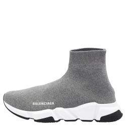 Pre Owned Balenciaga Grey Speed Sneakers Size EU 44