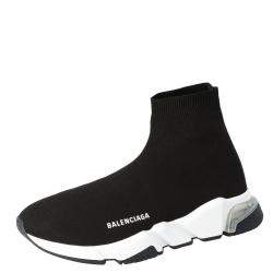 Pre Owned حذاء رياضي بالنسياغا سبيد تريكو أسود نعل شفاف مقاس أوروبي 42