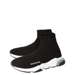 Pre Owned حذاء رياضي بالنسياغا سبيد تريكو أسود نعل شفاف مقاس أوروبي 42